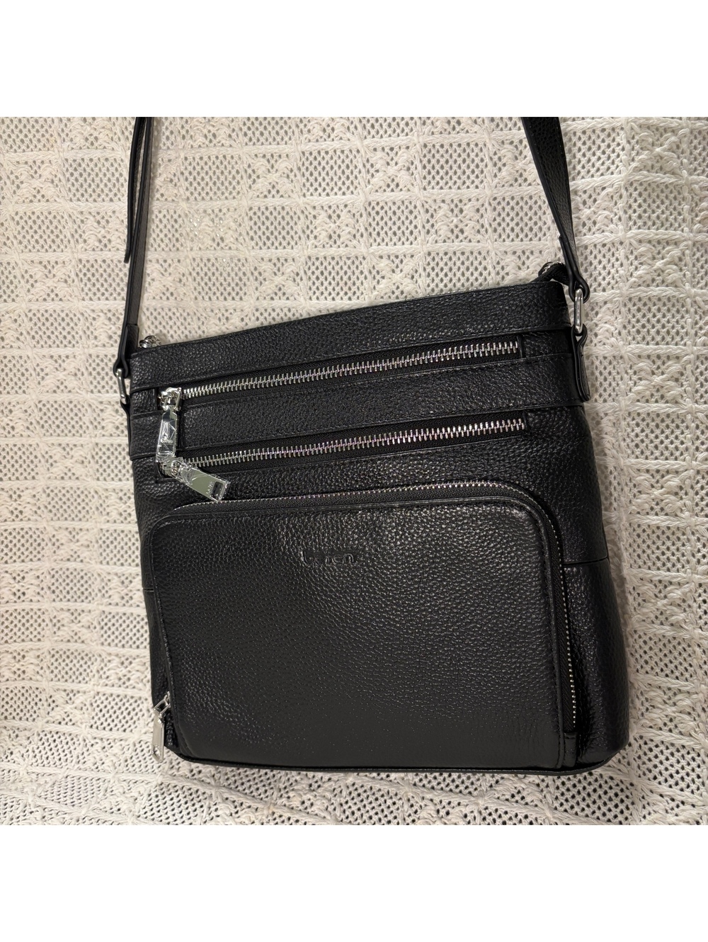 Befen Black Leather Crossbody RFID NWOT